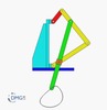 Six bar linkage. Inverted slider crank kinematic chain connected in parallel with a four bar linkage -2 (Variant 2)_SolidWorks