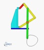 Six bar linkage. Inverted slider crank kinematic chain connected in parallel with a four bar linkage -2 (Variant 3)_SolidWorks