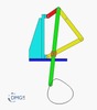 Six bar linkage. Inverted slider crank kinematic chain connected in parallel with a four bar linkage -2 (Variant 8)_SolidWorks