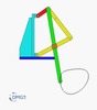 Six bar linkage. Inverted slider crank kinematic chain connected in parallel with a four bar linkage -2 (Variant 9)_SolidWorks