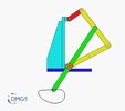 Six bar linkage. Inverted slider crank kinematic chain connected in parallel with a four bar linkage -2 (Variant 13)_SolidWork