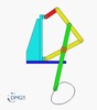 Six bar linkage. Inverted slider crank kinematic chain connected in parallel with a four bar linkage -2 (Variant 14)_SolidWorks