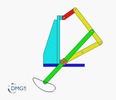 Six bar linkage. Inverted slider crank kinematic chain connected in parallel with a four bar linkage -2 (Variant 16)_SolidWorks