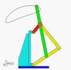 Six bar linkage. Inverted slider crank kinematic chain connected in parallel with a four bar linkage -3 (Variant 6)_SolidWorks