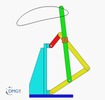 Six bar linkage. Inverted slider crank kinematic chain connected in parallel with a four bar linkage -3 (Variant 7)_SolidWorks
