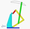 Six bar linkage. Inverted slider crank kinematic chain connected in parallel with a four bar linkage -3 (Variant 8)_SolidWorks