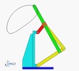 Six bar linkage. Inverted slider crank kinematic chain connected in parallel with a four bar linkage -3 (Variant 11)_SolidWorks