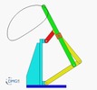 Six bar linkage. Inverted slider crank kinematic chain connected in parallel with a four bar linkage -3 (Variant 12)_SolidWorks