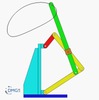 Six bar linkage. Inverted slider crank kinematic chain connected in parallel with a four bar linkage -3 (Variant 13)_SolidWorks