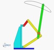 Six bar linkage. Inverted slider crank kinematic chain connected in parallel with a four bar linkage -3 (Variant 14)_SolidWorks