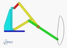 Six bar linkage. Inverted slider crank kinematic chain connected in parallel with a four bar linkage -3 (Variant 15)_SolidWorks