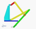 Six bar linkage. Inverted slider crank kinematic chain connected in parallel with a four bar linkage -3 (Variant 21)_SolidWorks