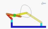Six bar linkage. Inverted slider crank kinematic chain connected in parallel with a four bar linkage -4 (Variant 1)_SolidWorks