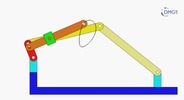 Six bar linkage. Inverted slider crank kinematic chain connected in parallel with a four bar linkage -4 (Variant 3)_SolidWorks