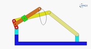 Six bar linkage. Inverted slider crank kinematic chain connected in parallel with a four bar linkage -4 (Variant 4)_SolidWorks