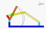 Six bar linkage. Inverted slider crank kinematic chain connected in parallel with a four bar linkage -4 (Variant 6)_SolidWorks
