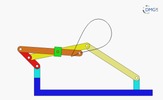 Six bar linkage. Inverted slider crank kinematic chain connected in parallel with a four bar linkage -4 (Variant 7)_SolidWorks