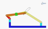 Six bar linkage. Inverted slider crank kinematic chain connected in parallel with a four bar linkage -4 (Variant 8)_SolidWorks