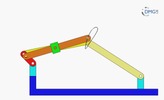 Six bar linkage. Inverted slider crank kinematic chain connected in parallel with a four bar linkage -4 (Variant 9)_SolidWorks