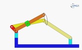 Six bar linkage. Inverted slider crank kinematic chain connected in parallel with a four bar linkage -4 (Variant 11)_SolidWorks