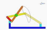 Six bar linkage. Inverted slider crank kinematic chain connected in parallel with a four bar linkage -4 (Variant 14)_SolidWorks