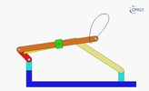 Six bar linkage. Inverted slider crank kinematic chain connected in parallel with a four bar linkage -4 (Variant 17)_SolidWorks