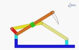 Six bar linkage. Inverted slider crank kinematic chain connected in parallel with a four bar linkage -4 (Variant 20)_SolidWorks