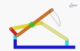 Six bar linkage. Inverted slider crank kinematic chain connected in parallel with a four bar linkage -4 (Variant 21)_SolidWorks