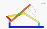 Six bar linkage. Inverted slider crank kinematic chain connected in parallel with a four bar linkage -4 (Variant 22)_SolidWorks