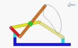 Six bar linkage. Inverted slider crank kinematic chain connected in parallel with a four bar linkage -4 (Variant 24)_SolidWorks