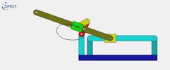 Six bar linkage. Slider crank kinematic chain connected in parallel with a slider crank-1 (Variant 3)_SolidWorks