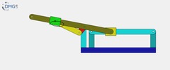 Six bar linkage. Slider crank kinematic chain connected in parallel with a slider crank-1 (Variant 8)_SolidWorks