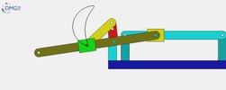 Six bar linkage. Slider crank kinematic chain connected in parallel with a slider crank-1 (Variant 10)_SolidWorks
