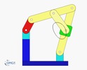 Six bar linkage. Slider crank kinematic chain connected in parallel with a four bar linkage -2 (Variant 4)_SolidWorks