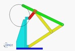 Six bar linkage. Inverted slider crank kinematic chain connected in parallel with a four bar linkage -3 (Variant 17)_SolidWorks